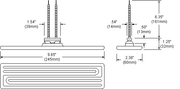 Drawing of FFE Ceramic Infrared Heater